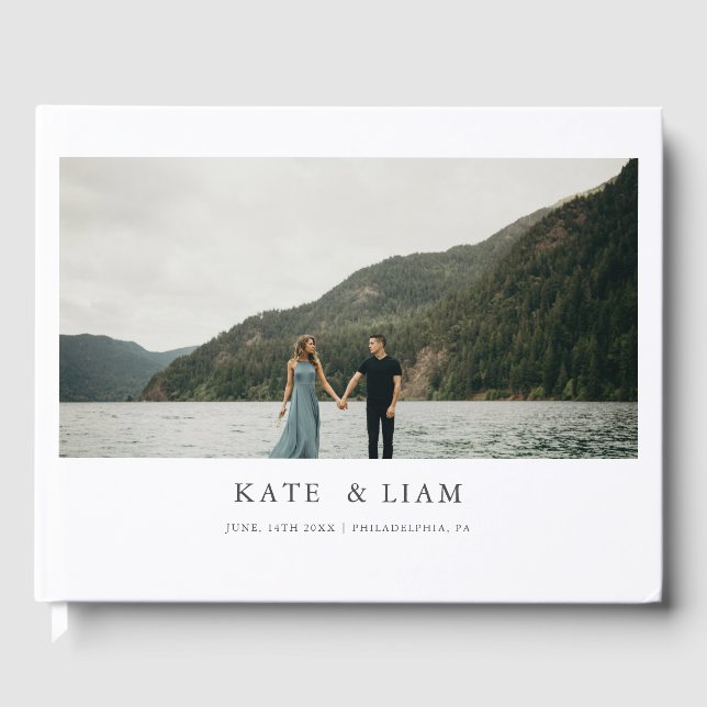 Libro de invitados de bodas moderno y elegante (Anverso)