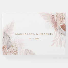 libro de invitados de boho floral design boda