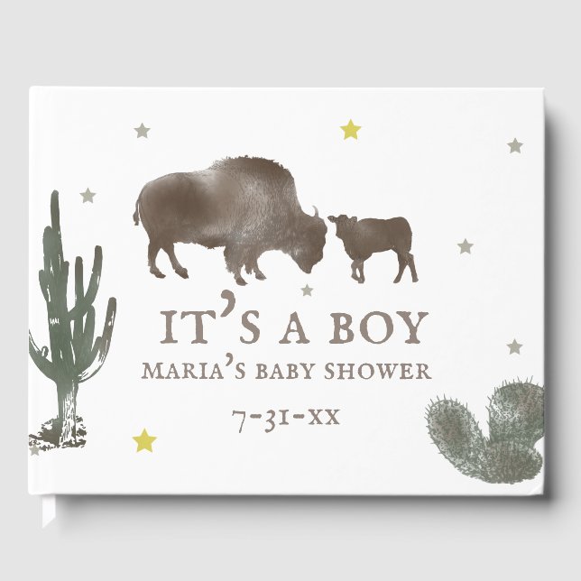 Libro de invitados de Buffalo Baby Shower (Anverso)