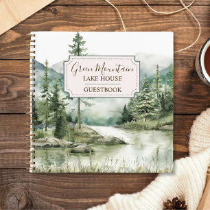 Libro de invitados de cabaña de casa paisaje lago