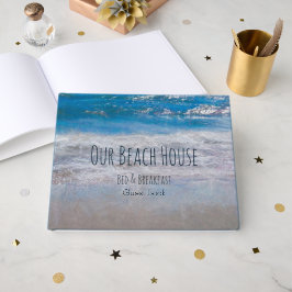 Libro de invitados de casa de playa azul blanco co