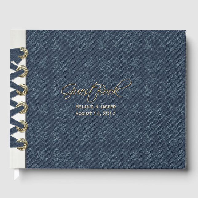 Libro de invitados de casamiento personalizado con (Anverso)