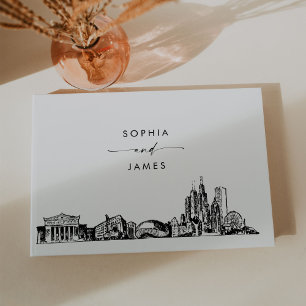 Libro de invitados de Chicago Skyline Boda