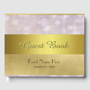 Libro de invitados de Cinta de Oro y Luces de Boke