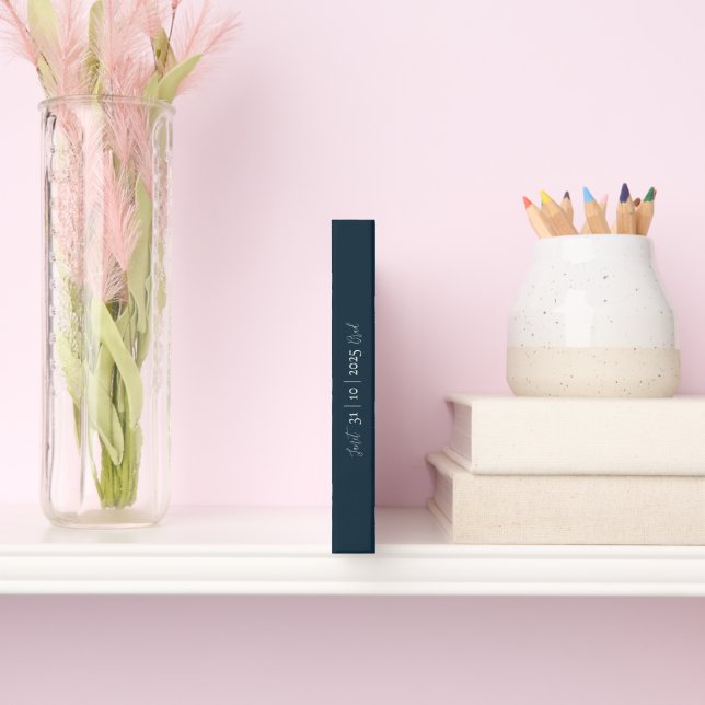 Libro de invitados de Classic Blue Floral Boda (Columna)
