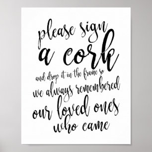 Libro de invitados de corcho de vino Señal de boda