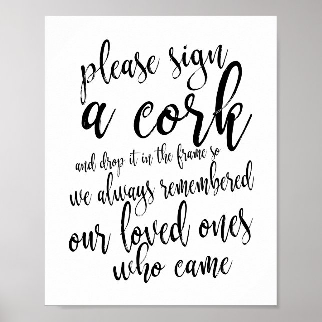 Libro de invitados de corcho de vino Señal de boda (Frente)
