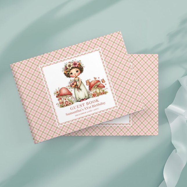Libro de Invitados de Cumpleaños 5 de Hada Mágica  (Cute Magical Fairy 5th Birthday Guest Book)