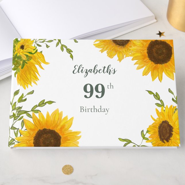 Libro de invitados de cumpleaños 99 de girasoles e (Subido por el creador)