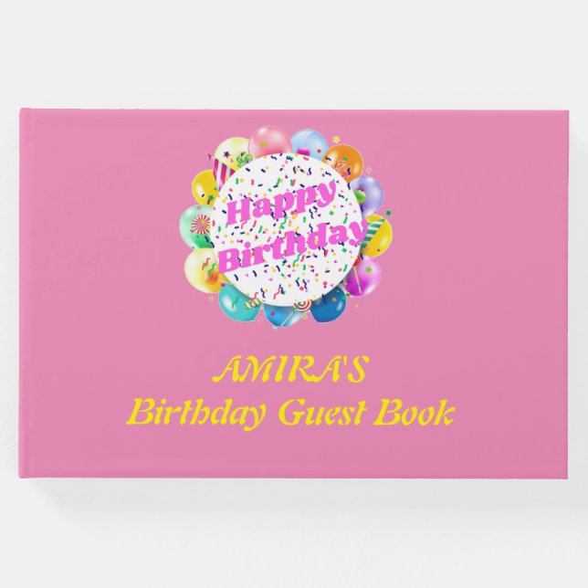 Libro de invitados de cumpleaños (chica) (Anverso)