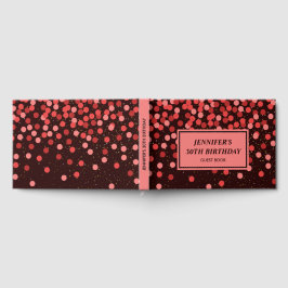 Libro de invitados de cumpleaños con confeti negro