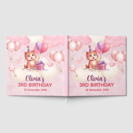 Libro de invitados de cumpleaños de Kitty Cat Cele