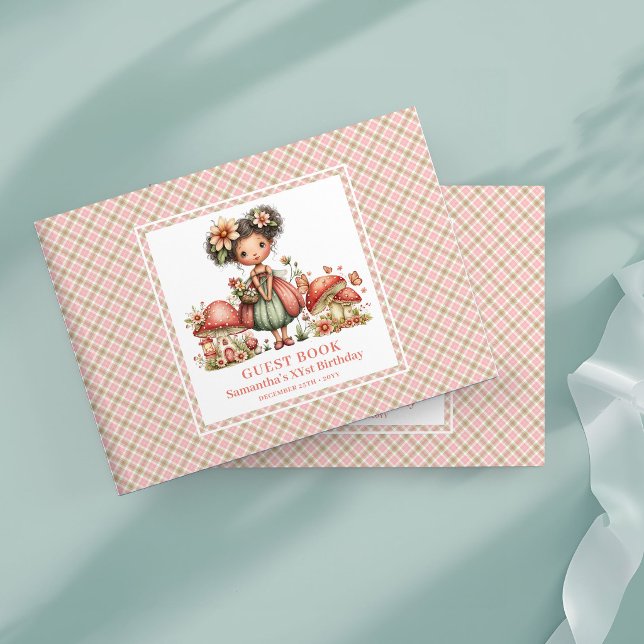Libro de Invitados de Cumpleaños de Niña con Rubor (Magical Fairy Blush Pink Girl Birthday Guest Book)