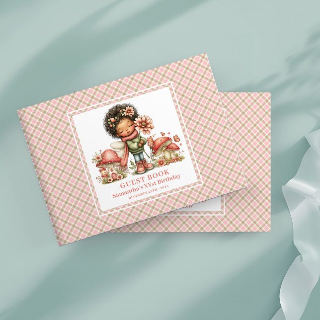 Libro de Invitados de Cumpleaños número 5 de Hada  (Magical Floral Fairy 5th Birthday Guest Book)