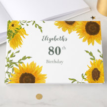 Libro de invitados de cumpleaños número 80 con gir