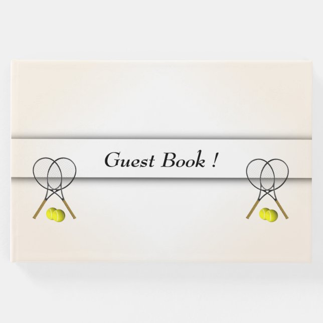 Libro de invitados de diseño de tenis con texto pe (Anverso)