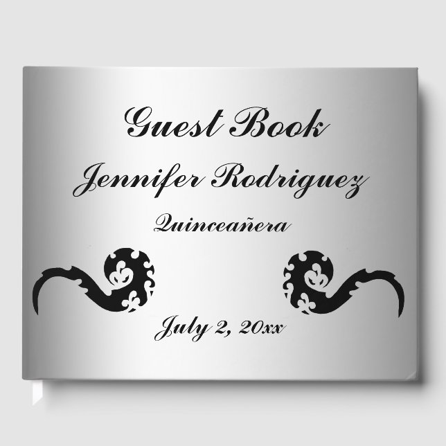 Libro de invitados de Dragon Quinceañera de Plata  (Anverso)