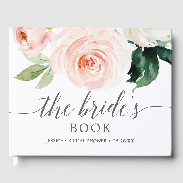 Libro de invitados de ducha de novia de rubefacció (Anverso)
