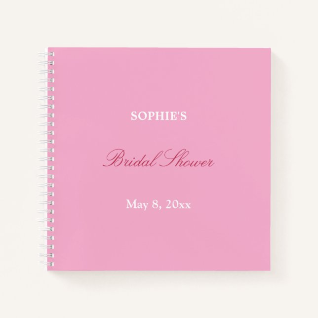 Libro de invitados de ducha de novia Pink Magenta (Anverso)