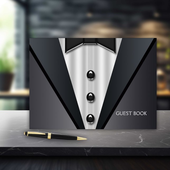 Libro de invitados de esmoquin (Tuxedo wedding and any occasion guest book.)