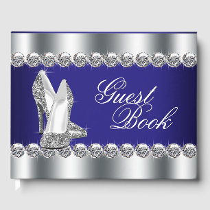 Libro de invitados de fiesta de cumpleaños azul re