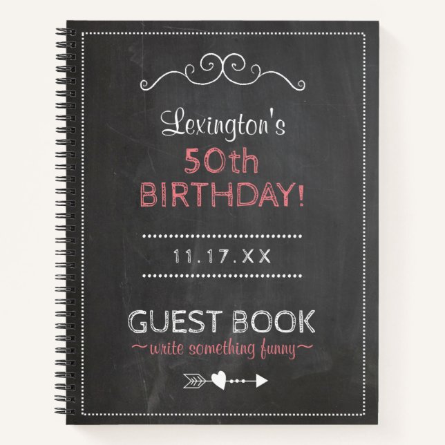 Libro de invitados de fiesta de cumpleaños persona (Anverso)