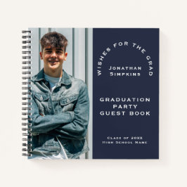 Libro de invitados de fiesta de graduación masculi