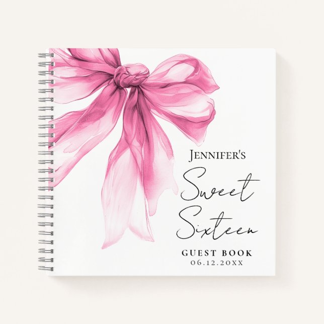 Libro de invitados de fiesta dulce 16 con letra Co (Anverso)