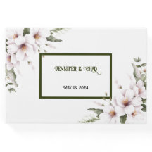 Libro de Invitados de Floral Blanco