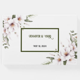Libro de Invitados de Floral Blanco