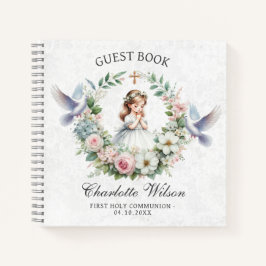 Libro de Invitados de Floral Doves First Holly Com