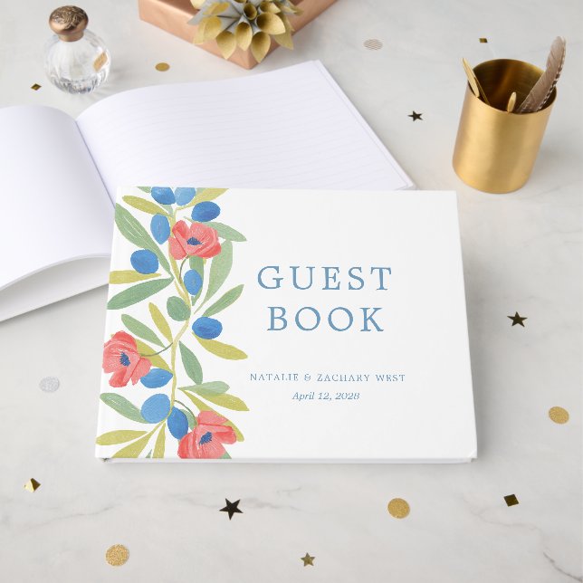 Libro de Invitados de Florales Costeros y Aceituna (Anverso Abierto)