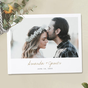 Libro de invitados de fotografía de boda simple y