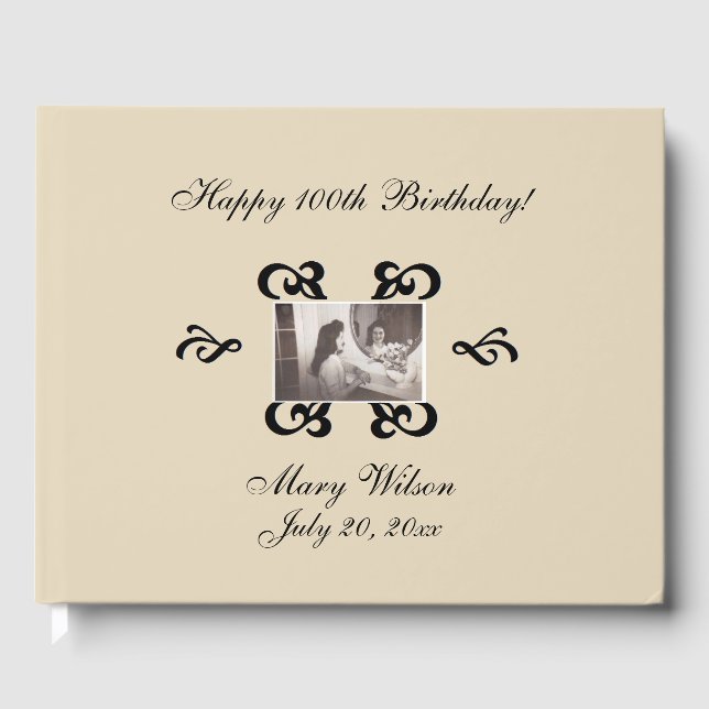 Libro de invitados de fotografía personalizado (Anverso)