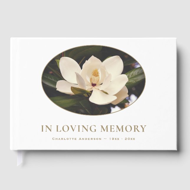 Libro de invitados de funeral de árbol de magnolia (Anverso)