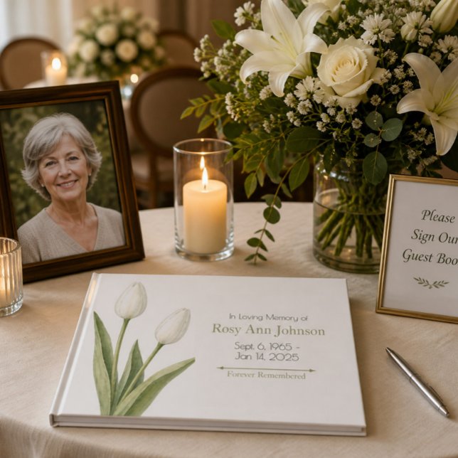Libro de Invitados de Funeral de Tulipanes Blancos (Subido por el creador)