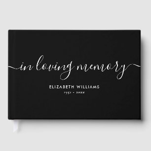 Libro de invitados de funeral minimalista en blanc