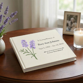 Libro de invitados de funerales de Lavender - En l