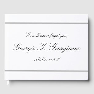 Libro de invitados de funerales simple y personali