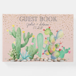 Libro de invitados de Glam Cactus Boda Personaliza
