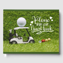 Libro de invitados de golf con pelota de golf para