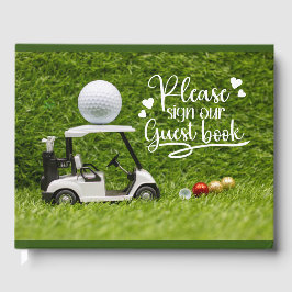 Libro de invitados de golf con pelota de golf para