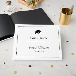 Libro de invitados de graduación 2026 negro y blan
