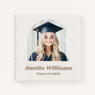 Libro de invitados de graduación con foto retro de