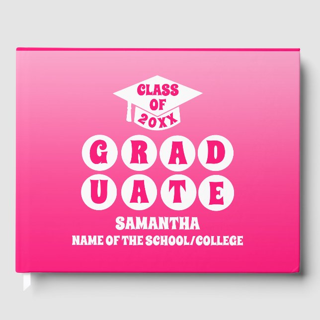 Libro de invitados de graduación de degradado de c (Anverso)