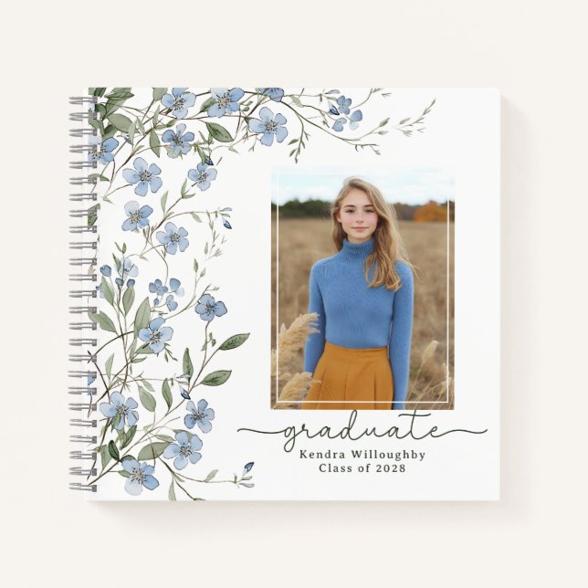 Libro de invitados de graduación de foto de Flor a (Anverso)