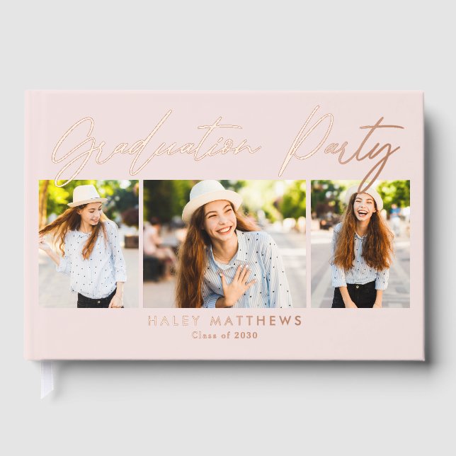 Libro de invitados de graduación de foto de Reliev (Anverso)