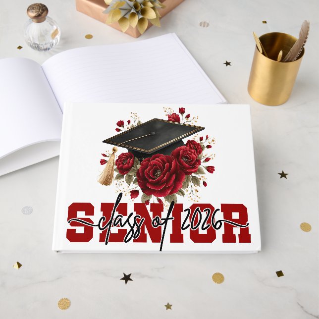 Libro de Invitados de Graduación Sentimental  (Anverso Abierto)