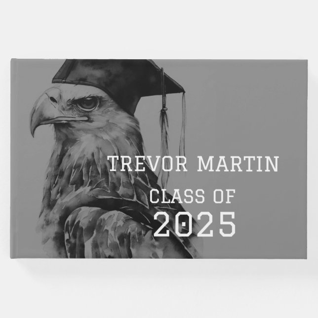 Libro de invitados de graduación único | Águila (Anverso)