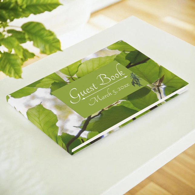 Libro de invitados de Green Leaves Boda (Subido por el creador)